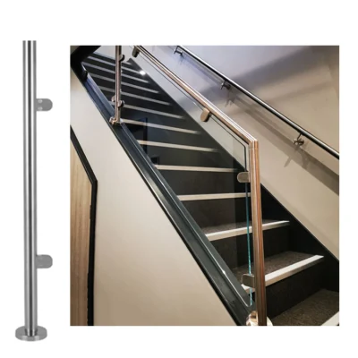 Escaleras especiales de fábrica Hardware moderno Barandilla Pasamanos Escalera de acero Escalera con barandilla de vidrio